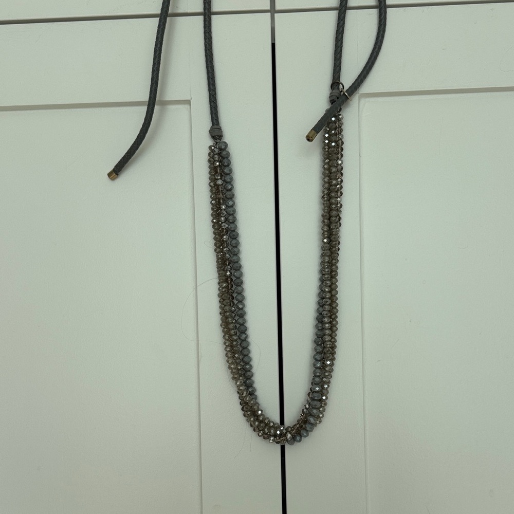 Elegant Gray Beaded Necklace